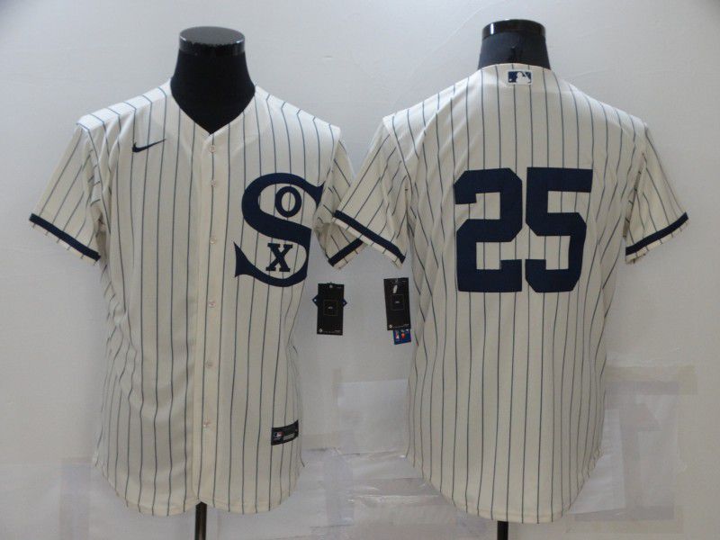 Men Chicago White Sox #25 No Name Cream stripe Dream version Elite Nike 2021 MLB Jerseys->chicago white sox->MLB Jersey